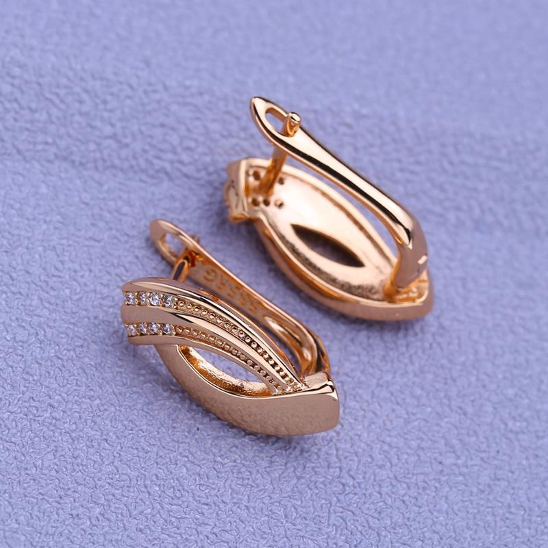MINTHA Clip Earrings Trendy Fashion Jewelry Cubic Zirconia Stud Earrings For Women Rose Gold Color Earrings