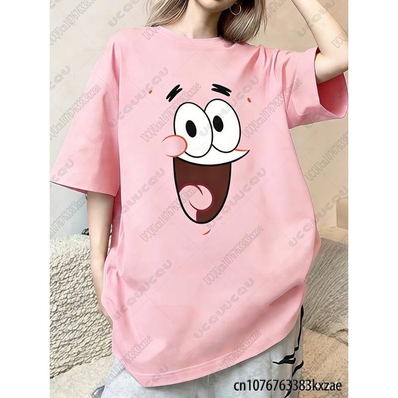Summer Cartoon 3D Print T-shirts For Women Casual Street Hip Hop Tshirts Kawaii Sleepwear For Couple Y2K Loose Tops