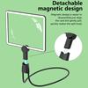 48 LED Hands Release Magnifying Glass 2X Zoom Large Lens Cold Warm Natural Light For Closes Up Tasks Elderly Use