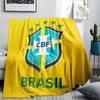 CBF Brasil Printed Flannel Blanket, Soft Throw for Bedroom Sofa, Washable,soccer Fan Merchandise, Great Gift.