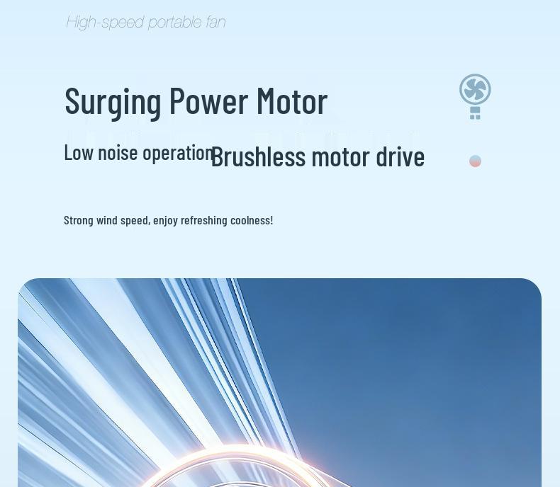 Compact USB Rechargeable High-Speed Digital Display Handheld Fan