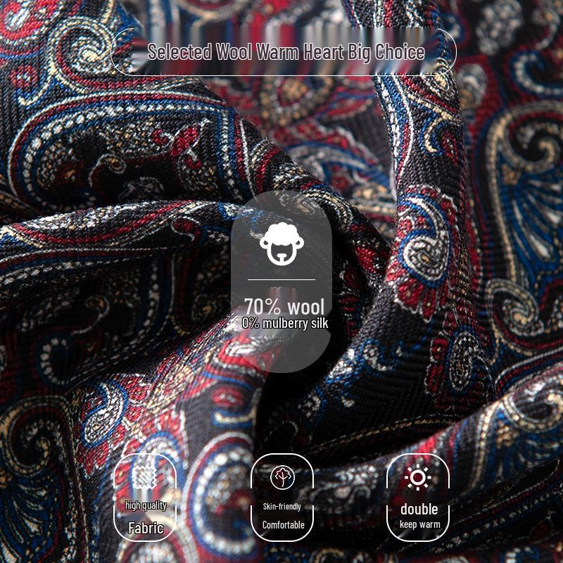 Women's Versatile Autumn Silk Wool Double-Sided Scarf Shawl