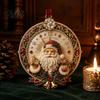 Festive Home Accents Cute Santa Christmas Ornaments, 2D Flat Acrylic Claus Hanging Ornaments Decoration for Holiday Tree, Indoor, Outdoor Party Decor