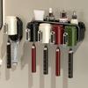 Suction Cup Toothbrush Rack, Wall-mounted Storage Rack, Bathroom Non-drilling Tooth-brushing and Mouthwash Cup Hanging Rack