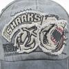 Vintage 3d Embroidered Shark Baseball Cap Cotton Material Adjustable Size For Men And Women