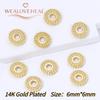 14K Gold Plated Brass Round Spacer Beads Accessories Wholesale,6/8mm Separator beads for DIY Bracelet Necklace Making Supplies