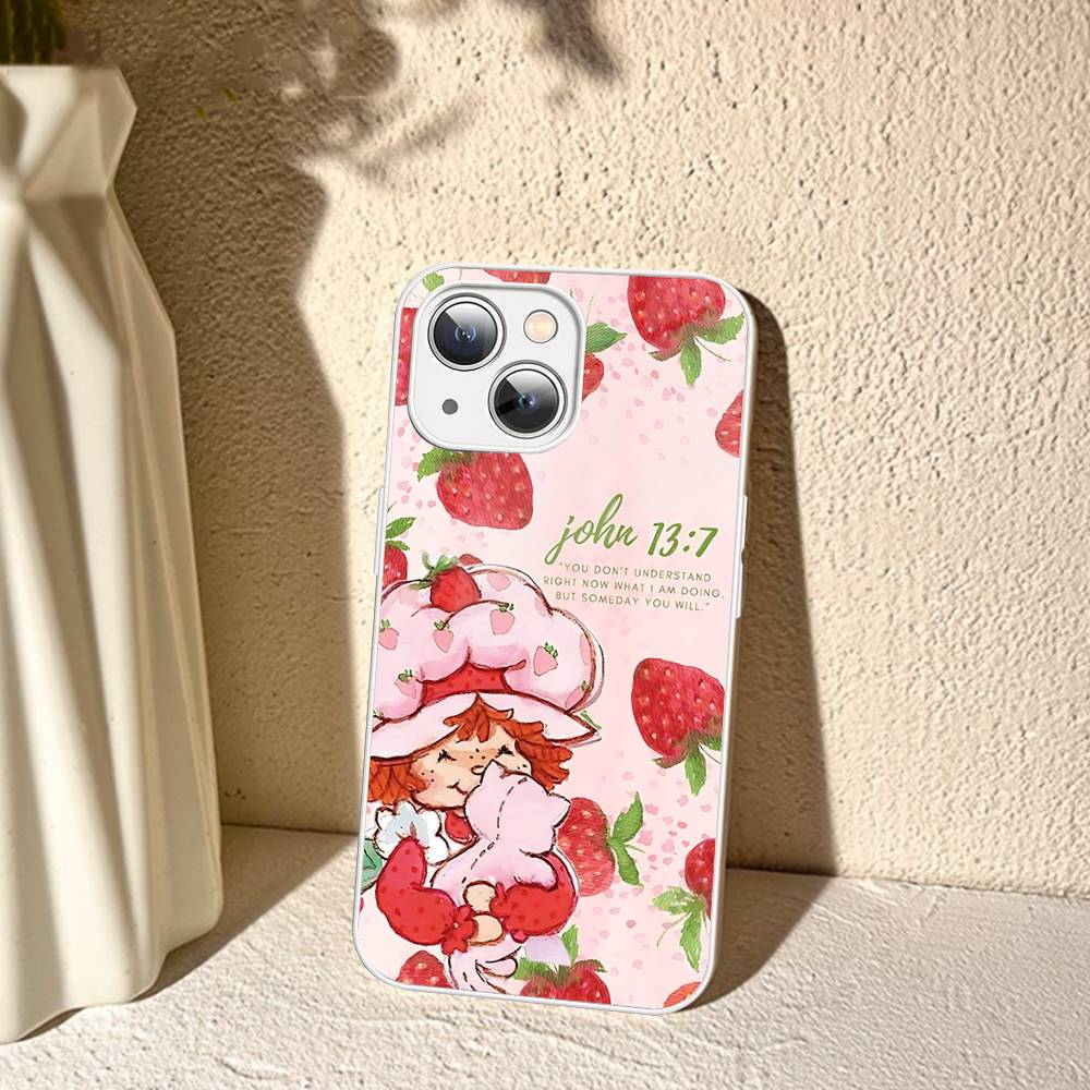 S-Strawberry-shortcake Girl For IPhone 14 13 12 Mini 11 Pro XS Max X XR 14 Plus Tempered Glass Cover