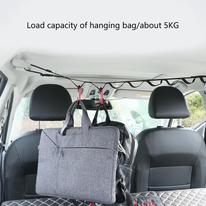 Samochodowa linka do suszenia ubrań, sznur na pranie, 8 pozycji, na zewnątrz, w podróży, linka na ubrania montowana do pojazdu