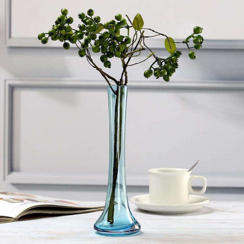 Fashionable Colored Transparent Glass Vase for Single Flower Arrangement Modern Table Decoration for Home Wedding Decoration