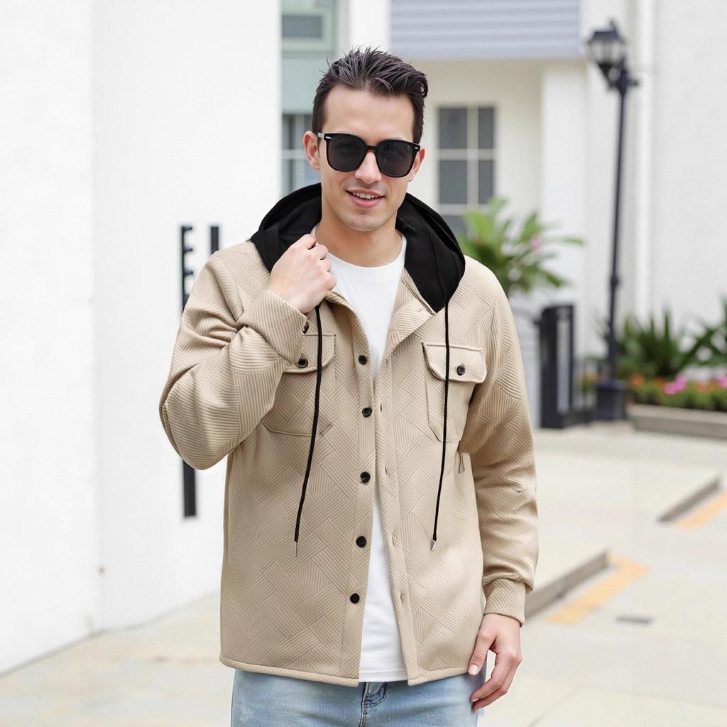 Men's Autumn Hooded Cardigan Jacket - New Arrival Casual Solid Color Sweatshirt
