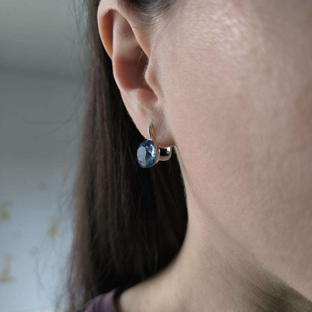 Серебряные серьги с фианитами (2146155)