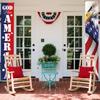 4th of July Patriotic Door Banners Hanging Porch Sign for Patriotic American Flag Independence Day