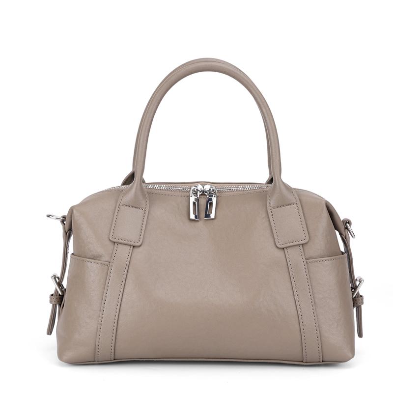 

2026 New Sle Commuter Large Capaci Bost Bag Fashi Leather Women s Handbag Ladies Casual Versatile Single oulder Crossb 29x13x18cm серый