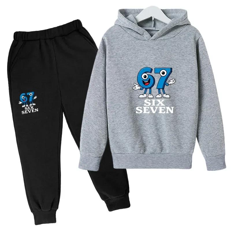 2026 New Spring Autumn Outfits Kids Leisure Letter Print 2pcs Hoodie+Pants 3-13 Years Boys Girls Streetwears Children Clothes