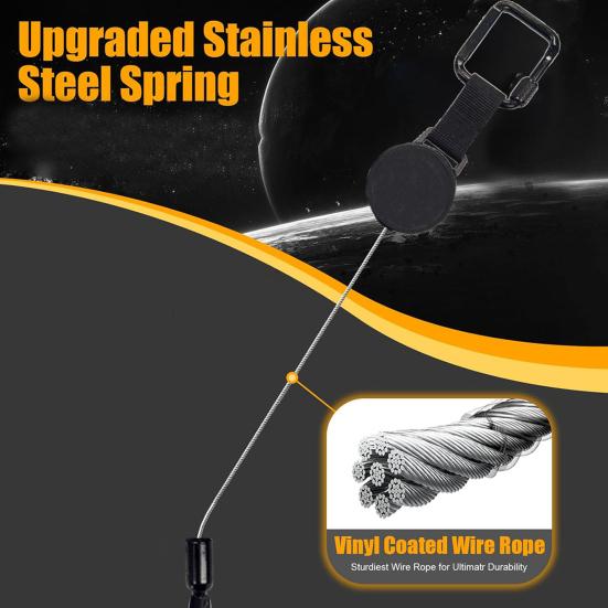 Mobile Phone Buckle Keychain with 60cm Cord ID Badge Holder Retractable Clip Anti-Theft Security Belt Clip Attachment for Travel Hiking