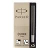 Parker Quink Black Ink Cartridges, 5-Box Set (5 Cartridges Per Box) S1162210 S0116200