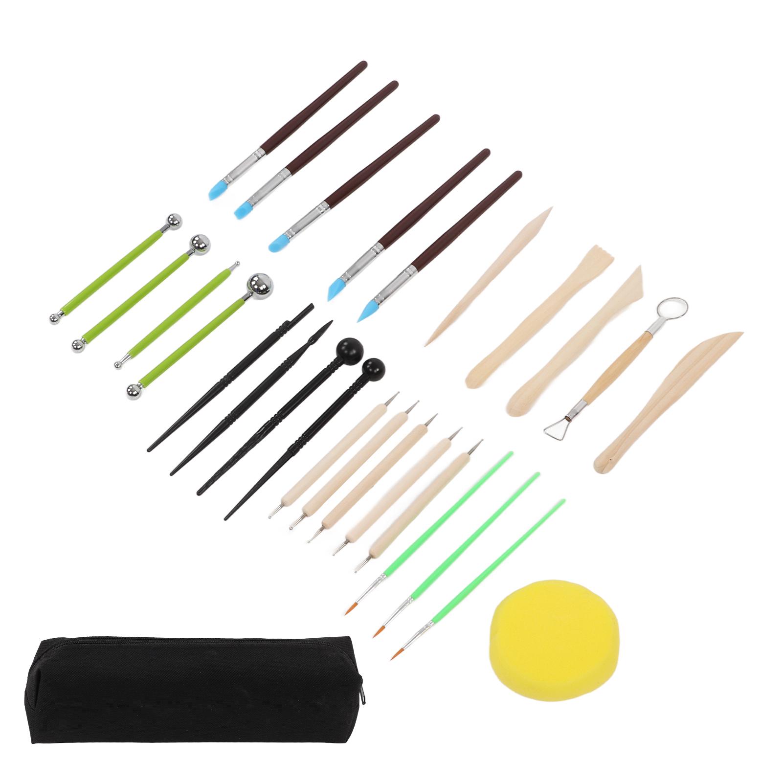 

28 шт. Полимерные инструменты для глины Портативный многоцелевой набор инструментов для лепки и резьбы по гончарной глине для DIY поделок