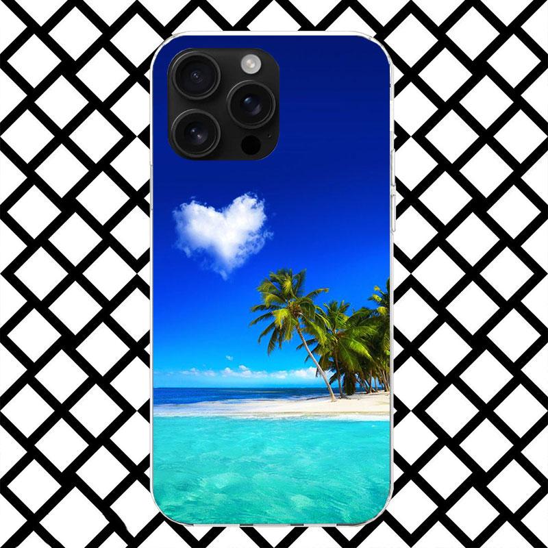 Summer Beach Sunset Sea Palm Tree Phone Case for iPhone 17 Air 16 16E 15 14 Plus 13 Mini 12 11 Pro Max 7 8 + SE 2020 Soft Cover