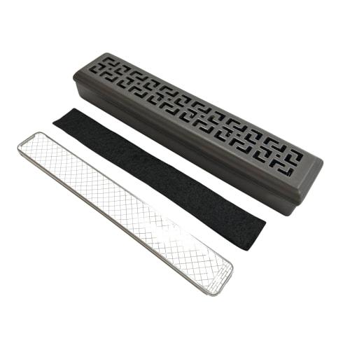 L CLOVER Incense Holder, Horizontal Storage with Lid, Stainless Steel Net, Buddhist Altar, Incense Burner, Incense Holder, Ceramic (Dark Brown)