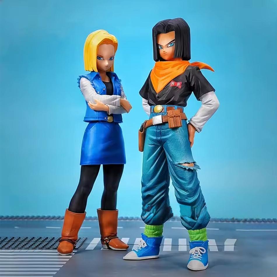 24Cm Anime Dragon Ball Z Android 17 18 Figure Android 18 Pvc Action Figures Collections Model Toy’S For Children Christmas Gifts