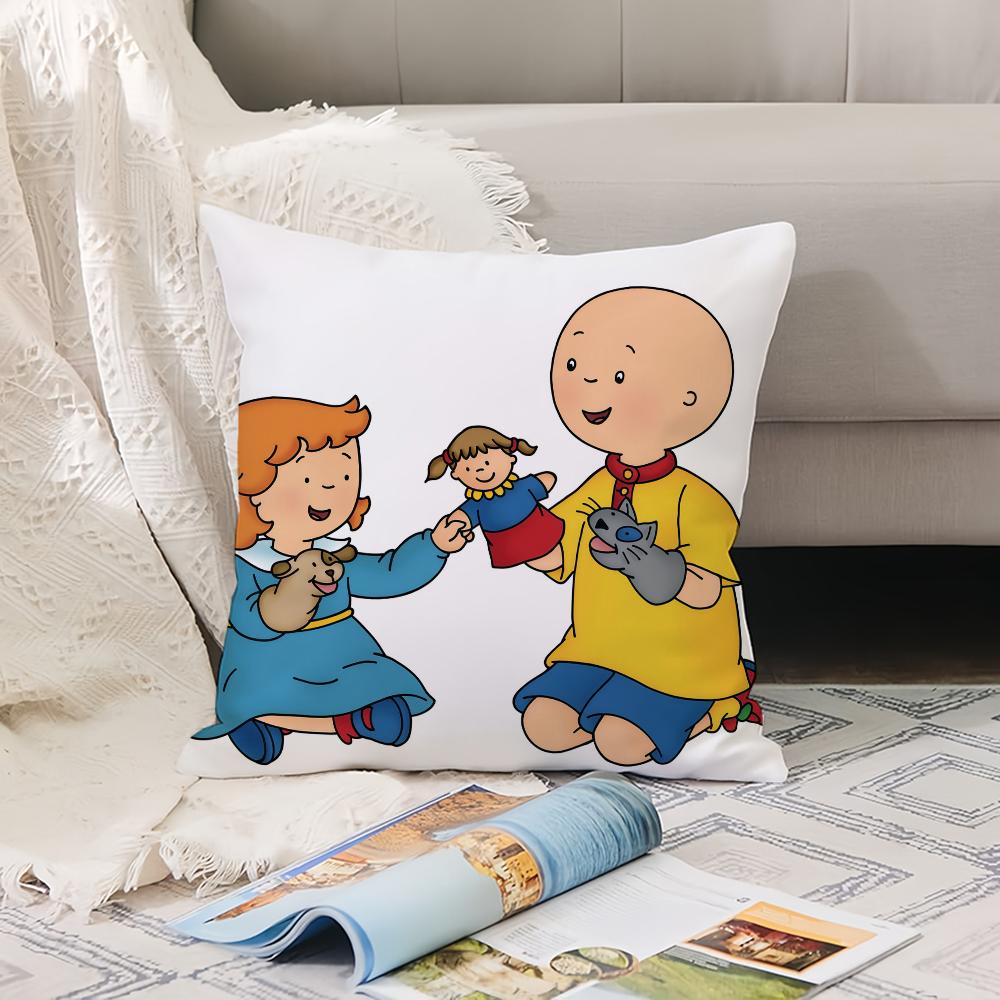 Cartoon Cute Caillou Pillow Case Office Cushions Suitable For Sofa Car Bedroom Decorative Cushion Cover
