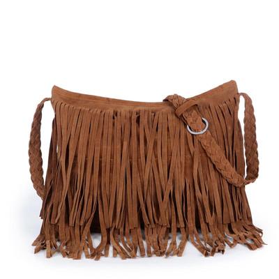 Women's Retro Suede Tassel Crossbody Shoulder Bag