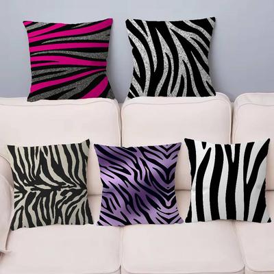 Black White Print Zebra Pillow Anime Pillow Sofa Bed Head Pillow Cover Cushion Cover 45x45 Cm Fashion