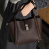 Bucket Bag Women's 2025 New Authentic Leather Portable Vegetable Basket All-matching One-shoulder Cross-body
