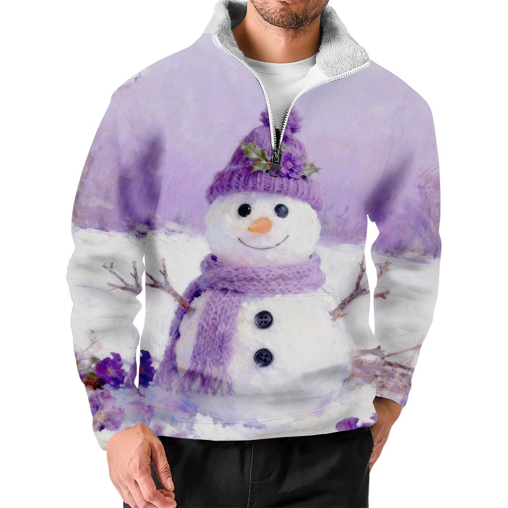 Pánská vánoční mikina se stojáčkem, horký prodej, venkovní ležérní top s límcem