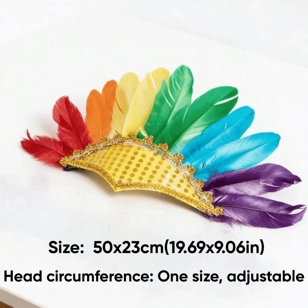 Vibrant Elegant Feather Headdress Adjustable Headwear Peacock Headpieces Carnival