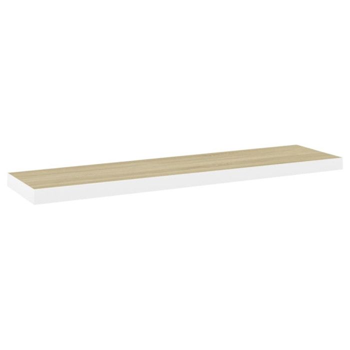 VidaXL Floating Wall Shelf Oak and White 120x23.5x3.8 Cm MDF