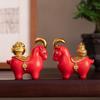 360 Degree Rotatable Lucky Sheep Figurine Gourd Resin Figurine Wealth Goat Statue  Desktop Ornament