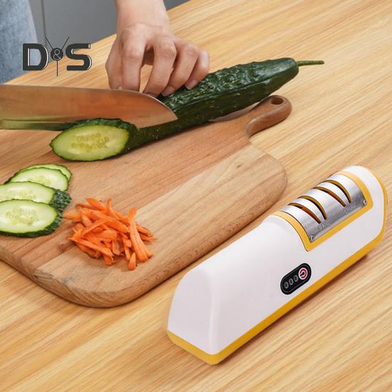 Elektrický ořezávátko nožů dobíjecí 2stupňový bezpečnostní design ořezávátko nůžek do kuchyně Rychlý a účinný nástroj na broušení čepelí