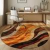 Abstract Wave Pattern Round Rug Flannel Soft Non Slip Floor Mat for Living Room Bedroom Modern Decor Home Accent Carpet Area Rug