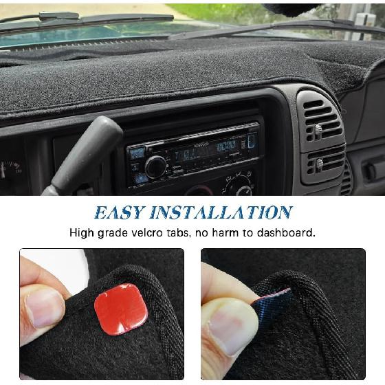 Dashboard Dash Cover Mat Compatible With 1997-2000 Chevy Chevrolet/GMC C1500 C2500 C3500 K1500 K2500 K3500 1997-1999 GMC Yukon/Chevy Tahoe Suburban