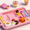 Yousheng Strawberry Pudding Set Simulation Snack Pudding Princess Tea Time Toys Food Pretend Play Kitchen Accessories Early Education Play House Set