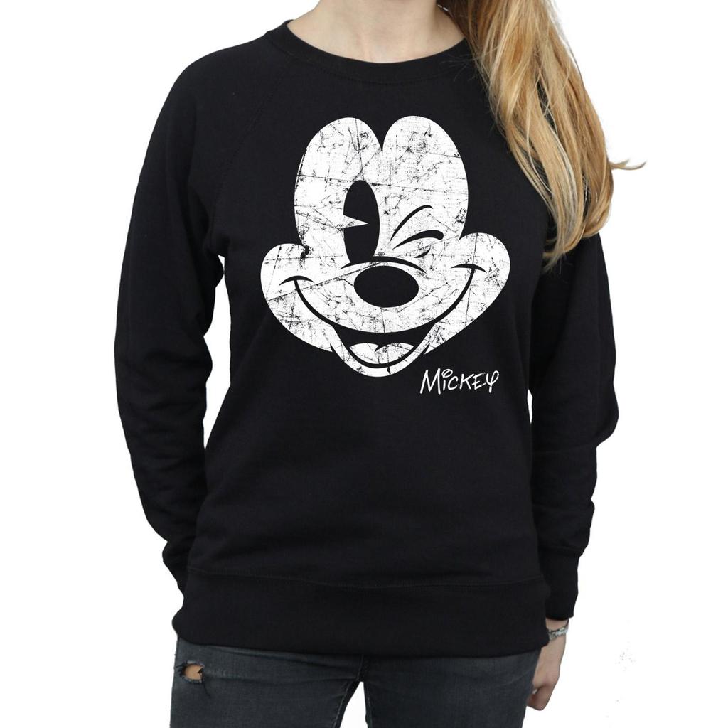 Disney Damen-/Damen-Sweatshirt mit Mickey-Mouse-Gesicht