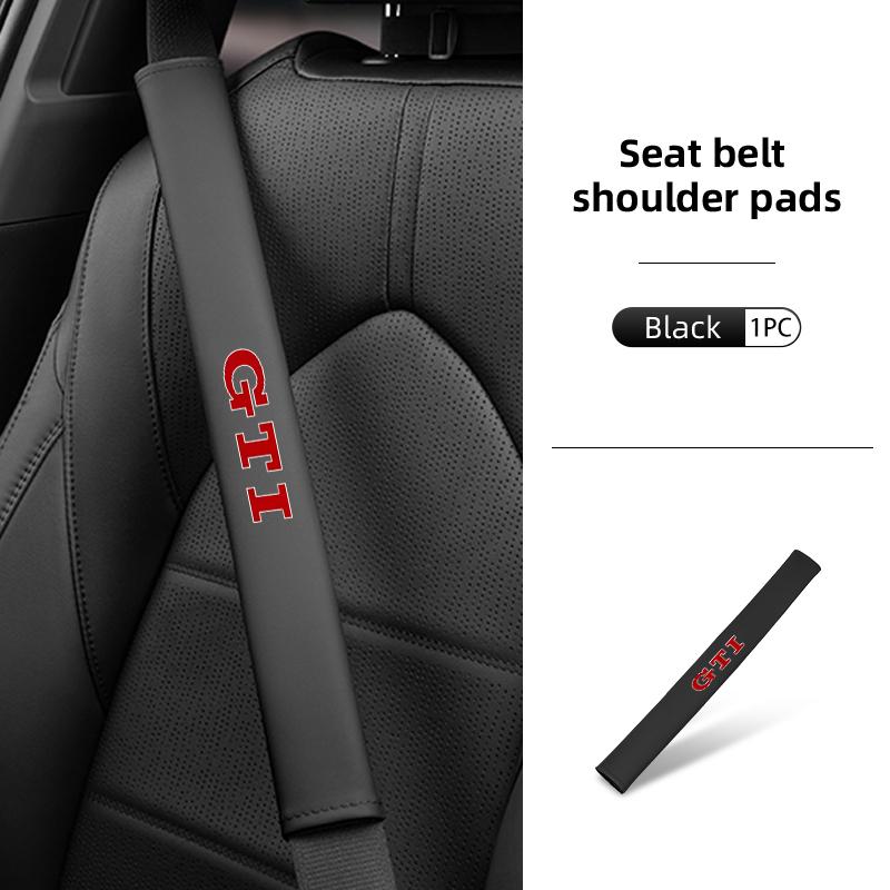 For Volkswagen VW Long Car Seat Belt Shoulder Pad Leather Pressure Relief Cushion Golf 4 5 6 7 GTI Tiguan Passat B5 B6 B7 CCNI9
