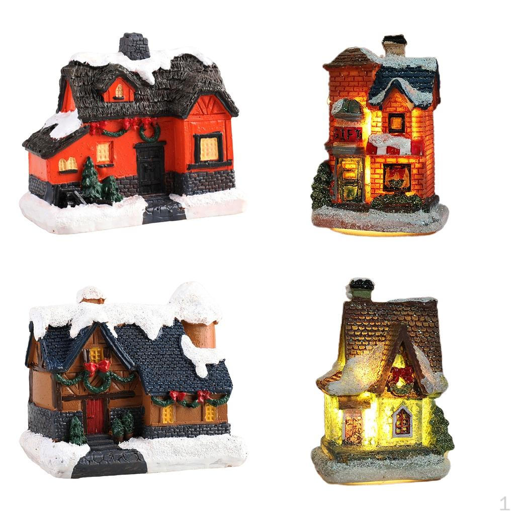 

4pcs Resin Dollhouse Set Home Festival Decor