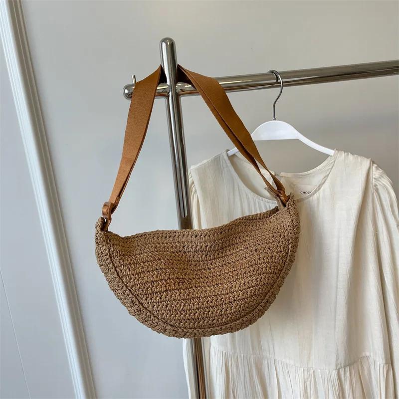 

Лесной Ленивый Стиль Сумка Через Плечо Богемская Ручная Работа Плетеная Из Травы Сумка Для Отдыха Отпуска Пляжа Женская Плетеная Сумка-пельмень