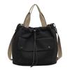 Casual drawstring tote bag women's versatile lightweight simple shoulder bag fashion commuting out portable messenger bag