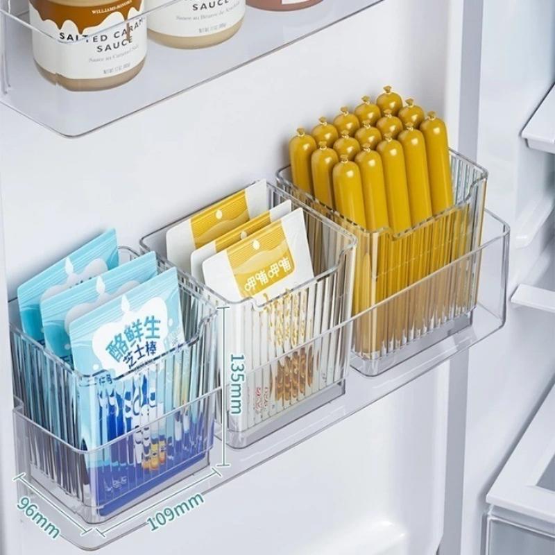 Transparent Pet Plastic Fridge Organizer, Multipurpose Refrigerator Side Door Storage Bin