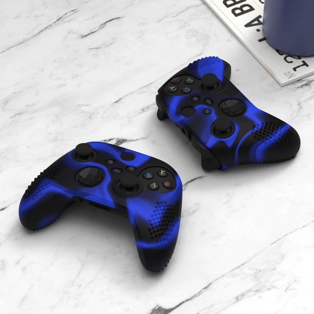 eXtremeRate PlayVital 3D Studded Xbox Series Controller Silicone Cover Skin with 6 Black Thumb Grip Soft Rubber Case Protector for Xbox Core Wireless