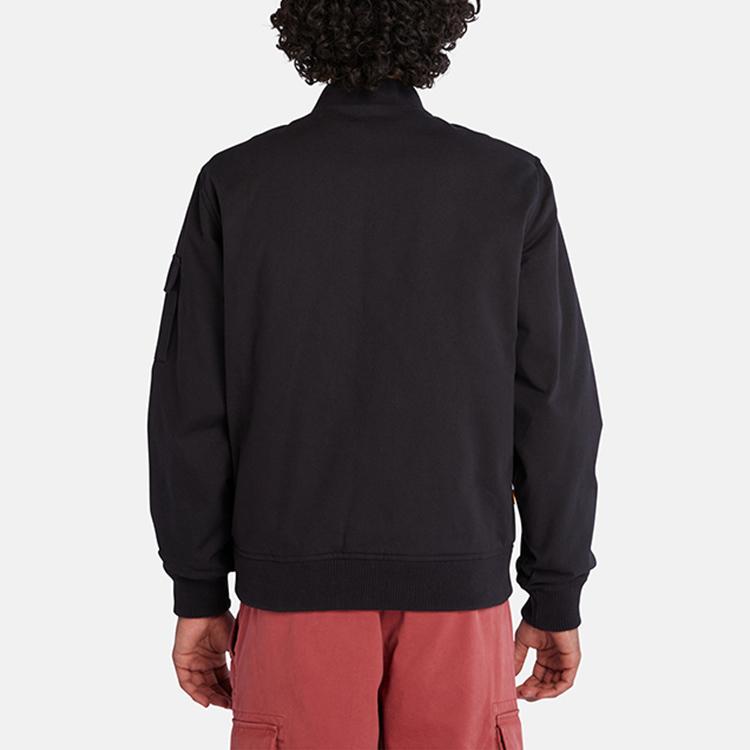 Timberland Solid Color Outdoor Casual Water-Resistant Lightweight Flight Cotton Jacket Men Jackets Black A6Q2D-001