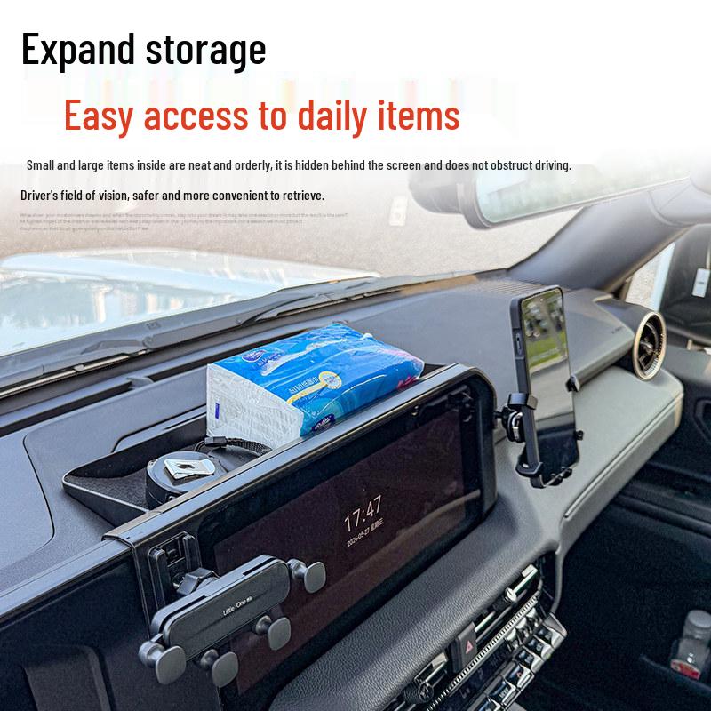 24-26 Prado LC250 Rear Storage & Phone Holder Console Accessory