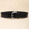 Rivet Leather Waistband Metal Buckle Western Cowboy Belt Adjustable Women Wide Belt  Girl