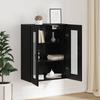 Storage Cabinet Black Oak Effect 27.8 X 13.4 X 35.4 In (L X W X H)