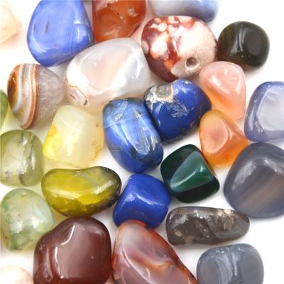 50G Mixed Colors Natural Agate Stones Gemstone Rock Tumble Stone 20Mm Decoration