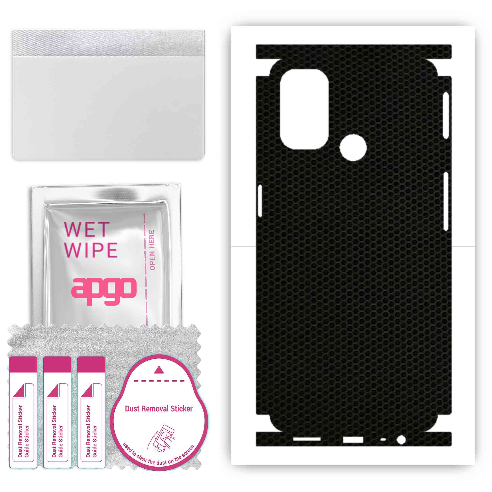 

Apgo Protective Skin Sticker for the back+sides compatible with Oppo A53, Full Wrap Film, Foil, Vinyl - Pattern Matrix