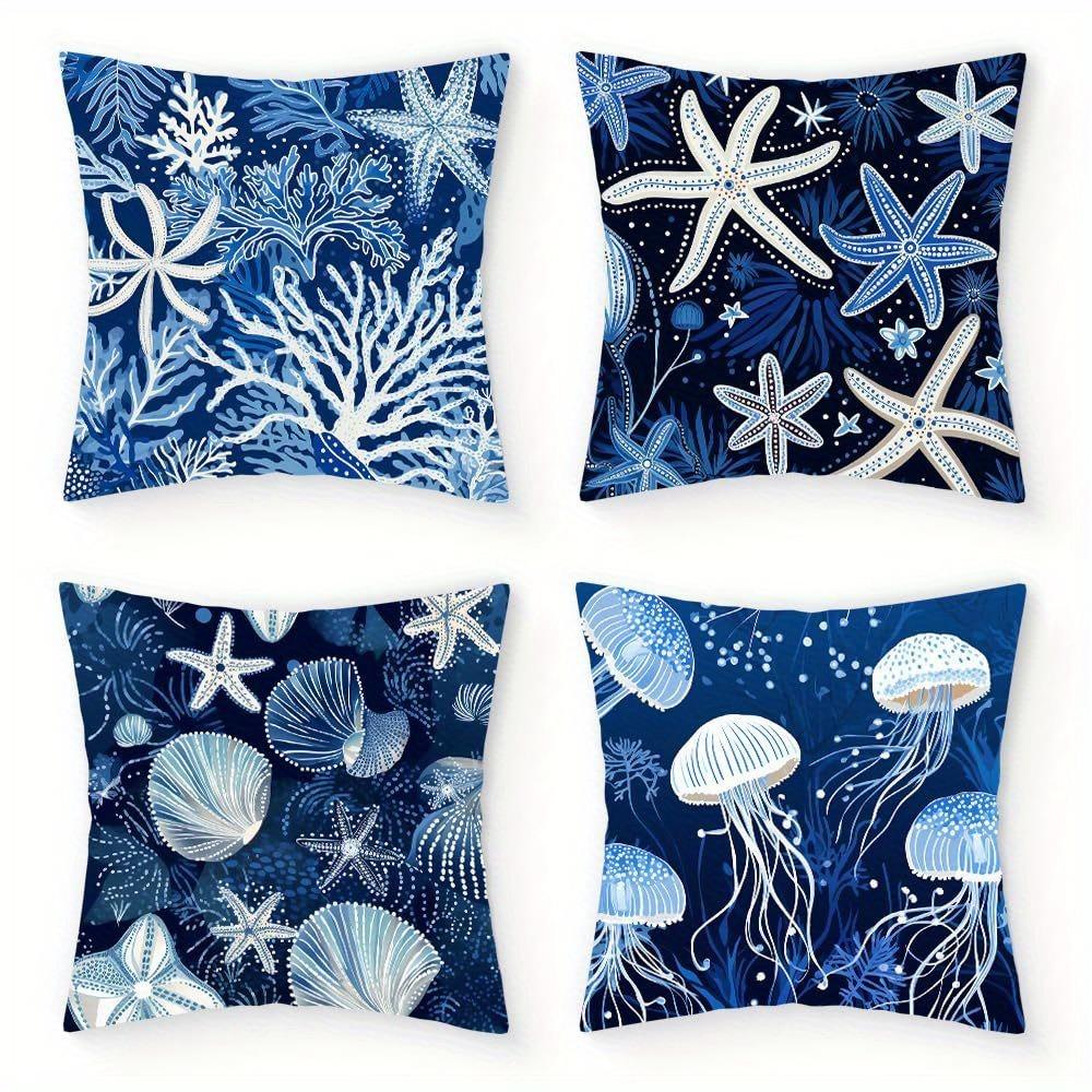 Enchanting Deep - Sea Fantasy Pillow CoversLiving Room Sofa Cushion Cover, Soft and Comfortable, Bedroom Room Decoration